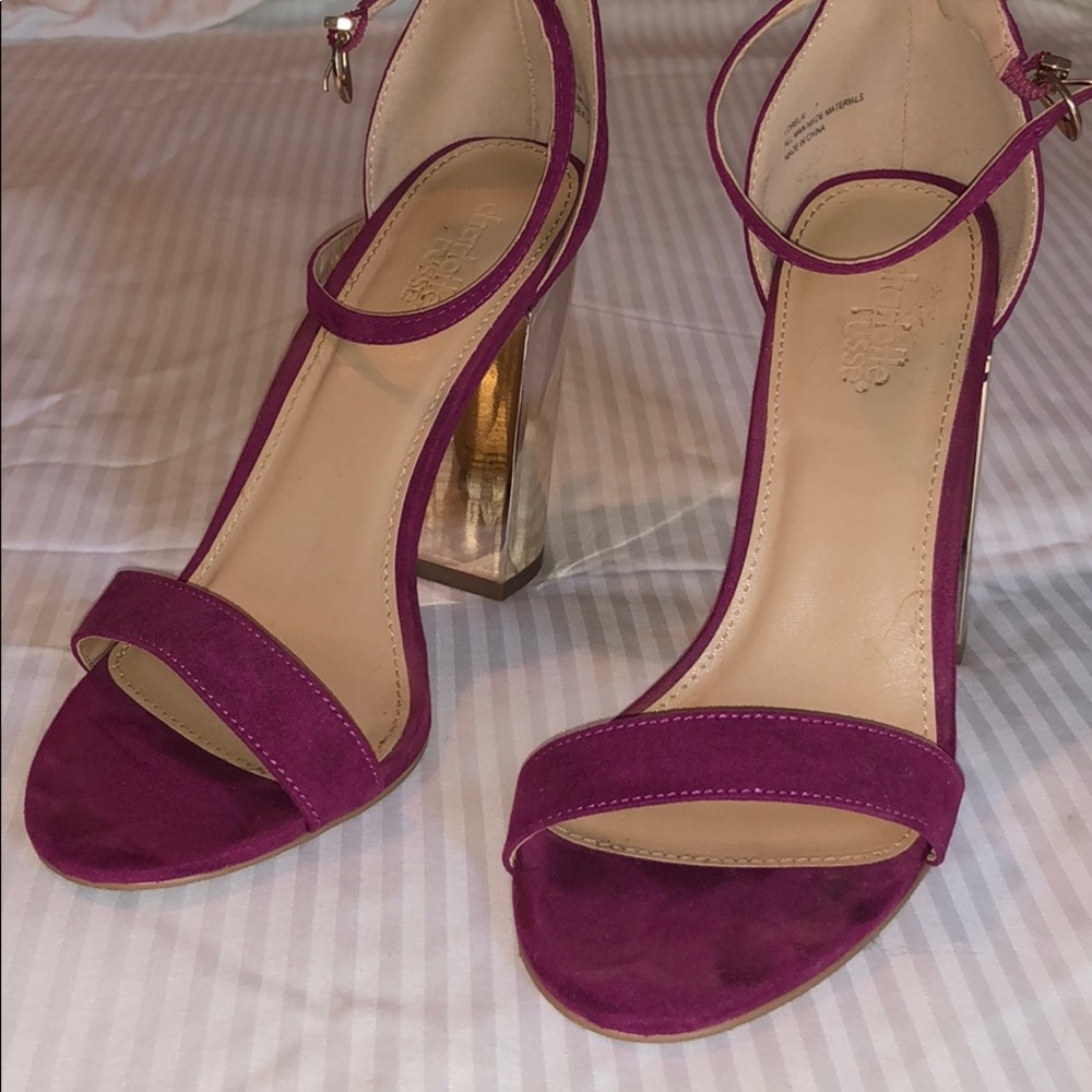 Charlotte Russe Magenta Ankle Strap Sandal
